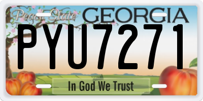GA license plate PYU7271