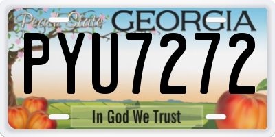 GA license plate PYU7272