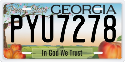GA license plate PYU7278