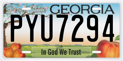 GA license plate PYU7294