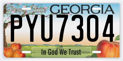 GA license plate PYU7304