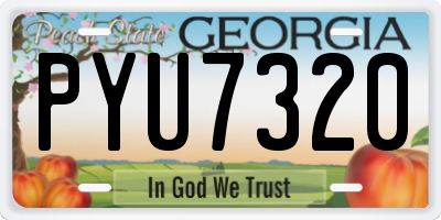 GA license plate PYU7320