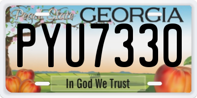 GA license plate PYU7330