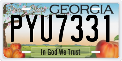 GA license plate PYU7331