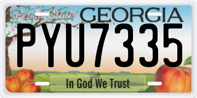 GA license plate PYU7335
