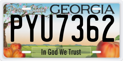 GA license plate PYU7362