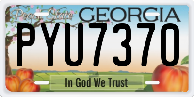 GA license plate PYU7370