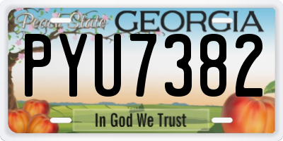 GA license plate PYU7382