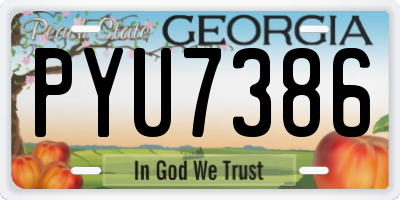 GA license plate PYU7386