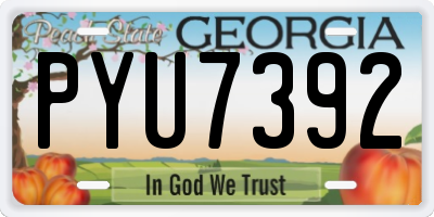 GA license plate PYU7392