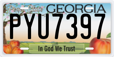 GA license plate PYU7397