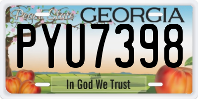 GA license plate PYU7398