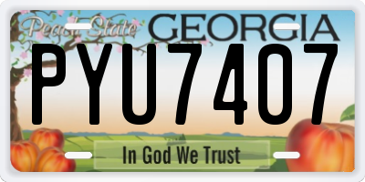 GA license plate PYU7407