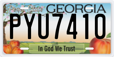 GA license plate PYU7410