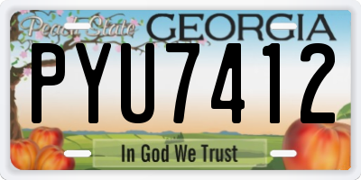 GA license plate PYU7412