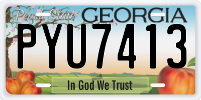GA license plate PYU7413