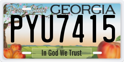 GA license plate PYU7415