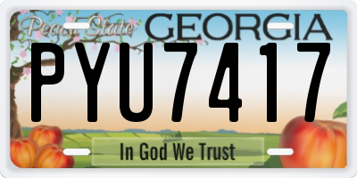 GA license plate PYU7417