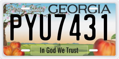 GA license plate PYU7431