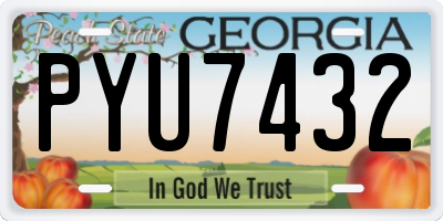 GA license plate PYU7432