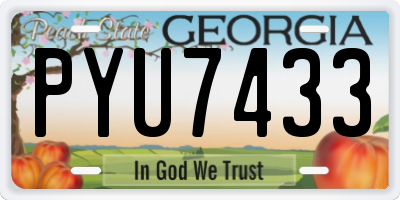 GA license plate PYU7433