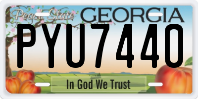 GA license plate PYU7440