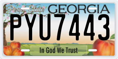 GA license plate PYU7443