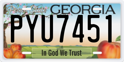 GA license plate PYU7451