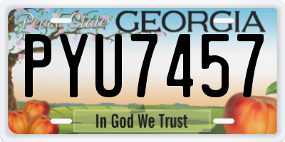 GA license plate PYU7457