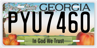 GA license plate PYU7460