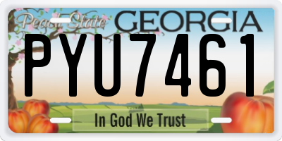 GA license plate PYU7461