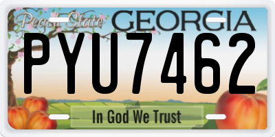 GA license plate PYU7462