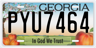 GA license plate PYU7464