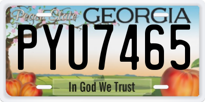 GA license plate PYU7465