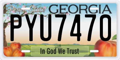GA license plate PYU7470