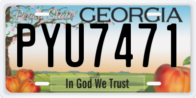 GA license plate PYU7471