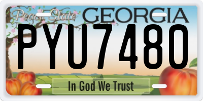 GA license plate PYU7480