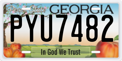 GA license plate PYU7482