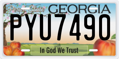 GA license plate PYU7490