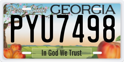 GA license plate PYU7498