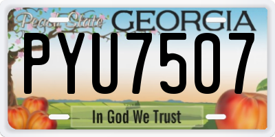 GA license plate PYU7507