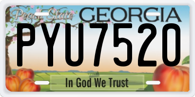 GA license plate PYU7520