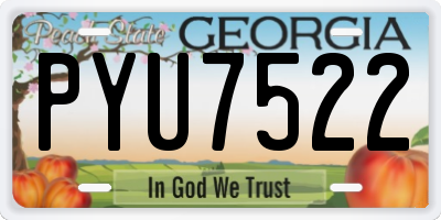 GA license plate PYU7522