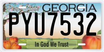 GA license plate PYU7532