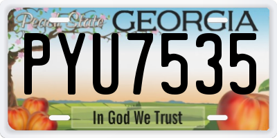 GA license plate PYU7535