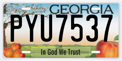 GA license plate PYU7537
