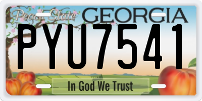 GA license plate PYU7541