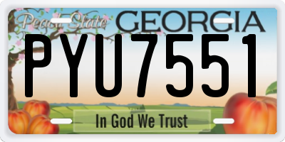 GA license plate PYU7551
