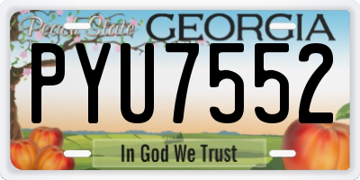GA license plate PYU7552