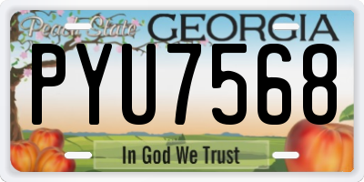 GA license plate PYU7568